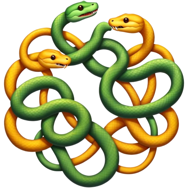 five snakes arranged in a circle emoji