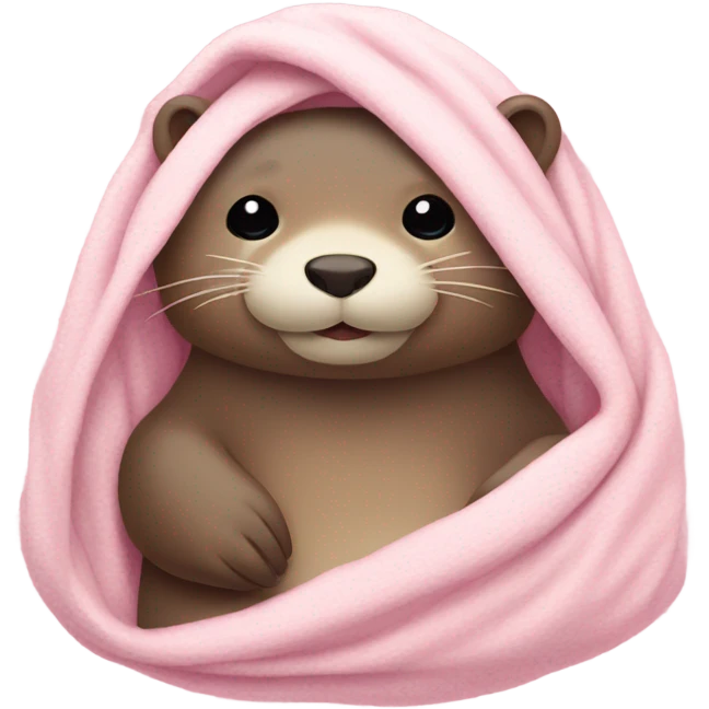 Otter in pink blanket  emoji