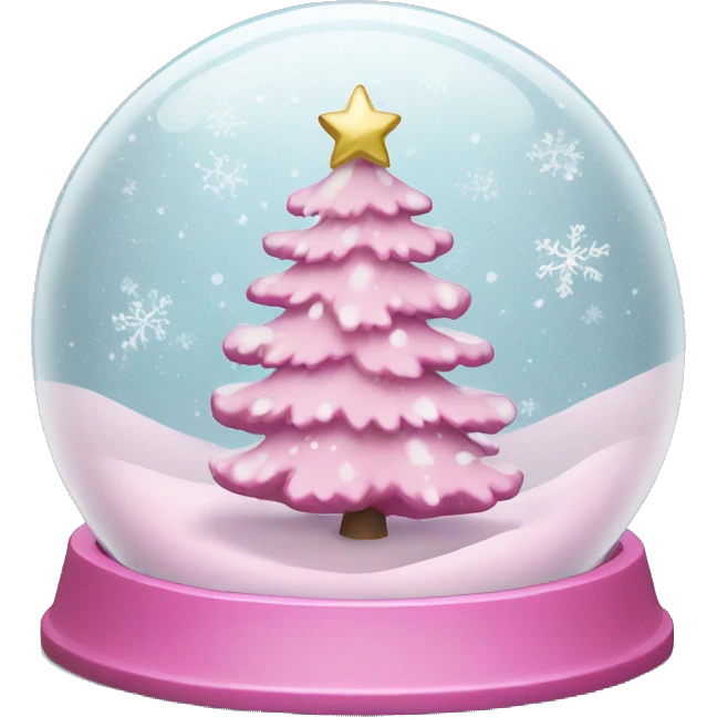 pink christmas snow globe emoji