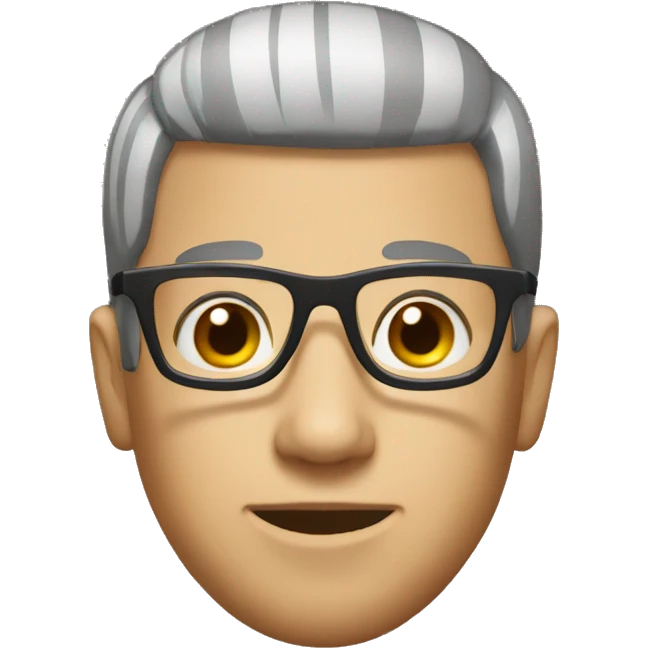 man with bowlcut and glasses emoji