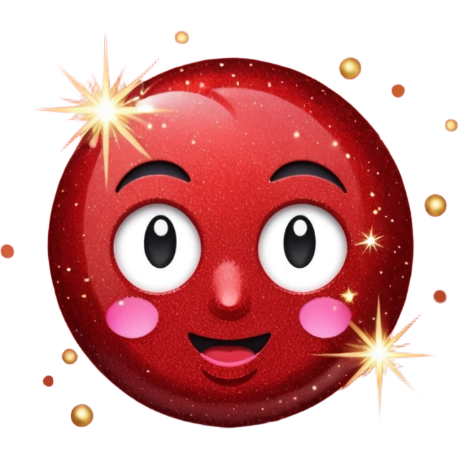 red glitter art emoji