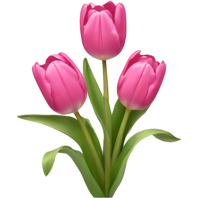 Pink tulips with a bow emoji