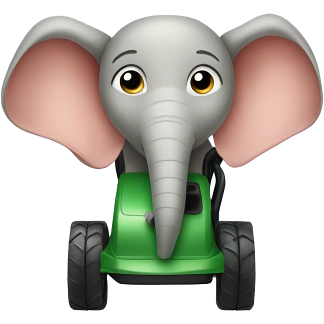 lawnmower with elephant ears  emoji