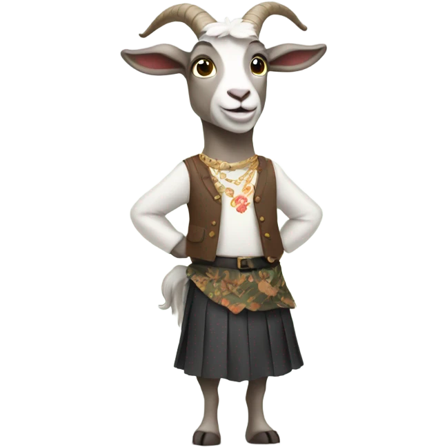 A goat wearin a skirt  emoji