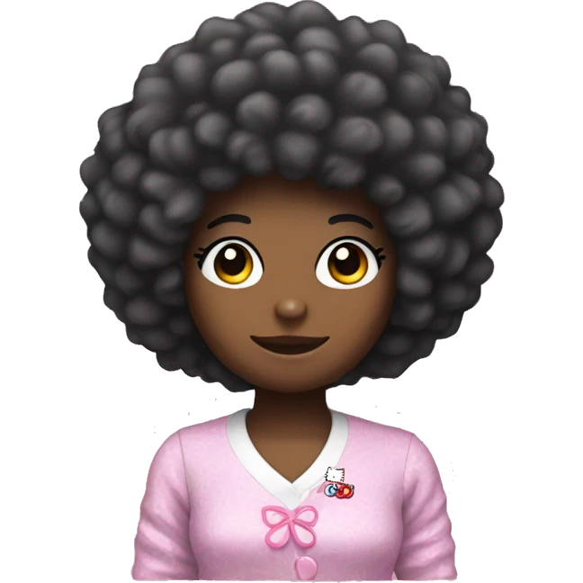 hello kitty with an afro  emoji