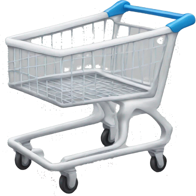 supermarket cart empty and white with a cake in it emoji
