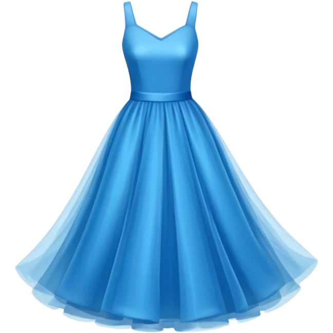 blue dress, isolated, tulle skirt emoji