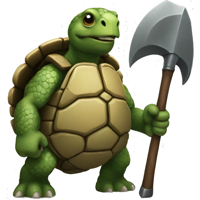 giant war turtle holding an axe emoji