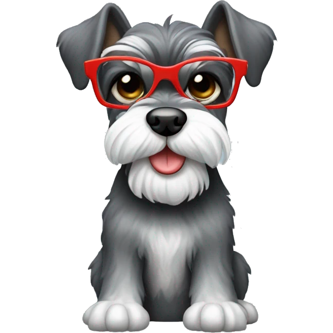 Schnauzer with glsses emoji