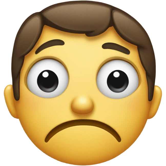 Emoji face with eye twitching indicating a “what the heck” or angry  emoji