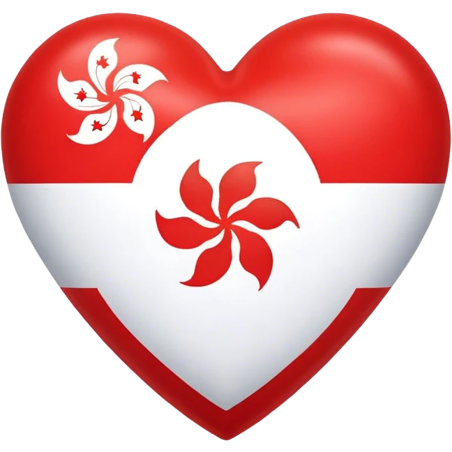 heart with hongkong flag design in it emoji