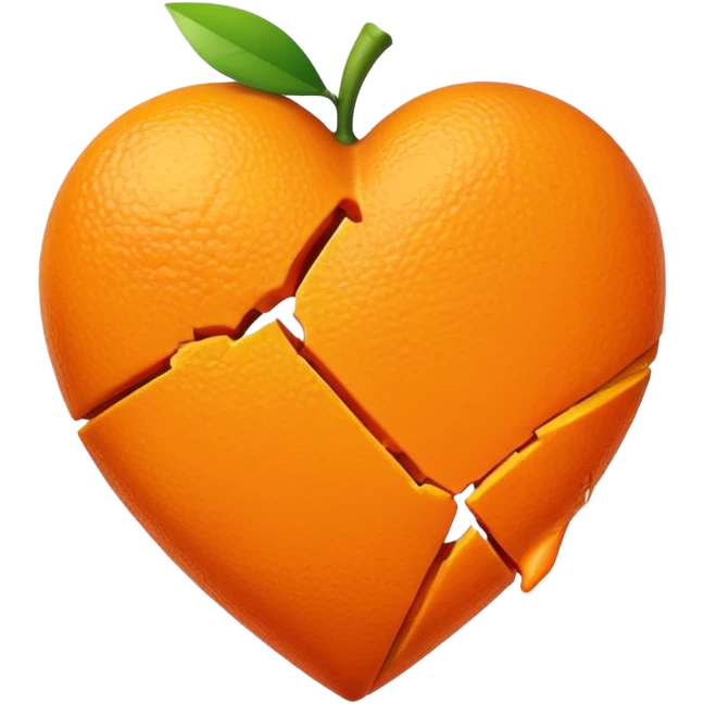 Orange broken heart  emoji