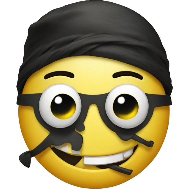 Basic yellow smiley but with pirate eye patch  emoji
