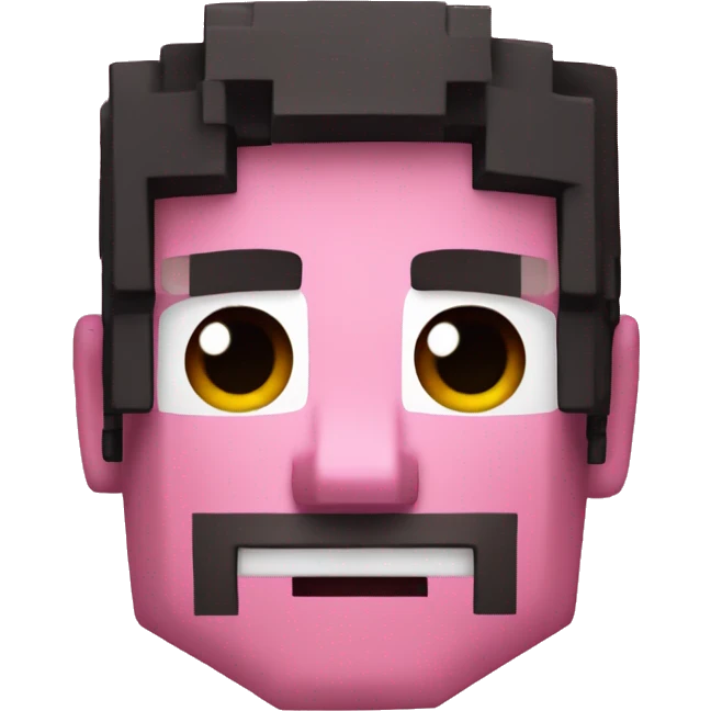 I want you to make a minecraft head thats pink  emoji