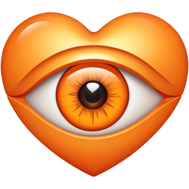 Eye inside orange heart emoji