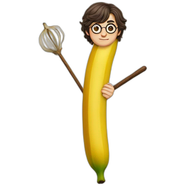 Harry potter but the wand is a banana emoji