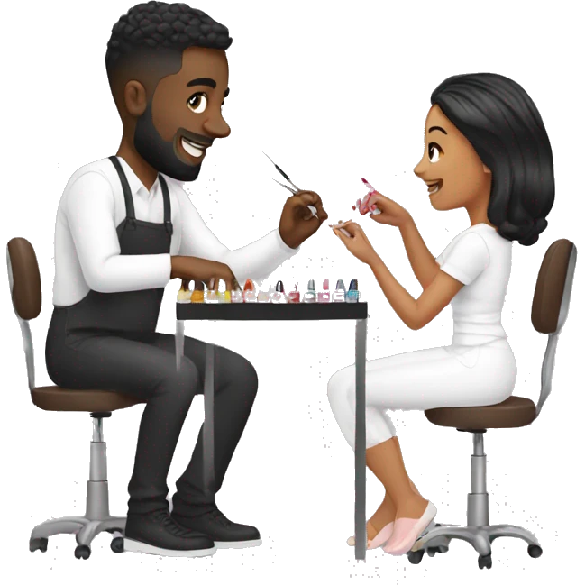 Nail artist taking client  emoji