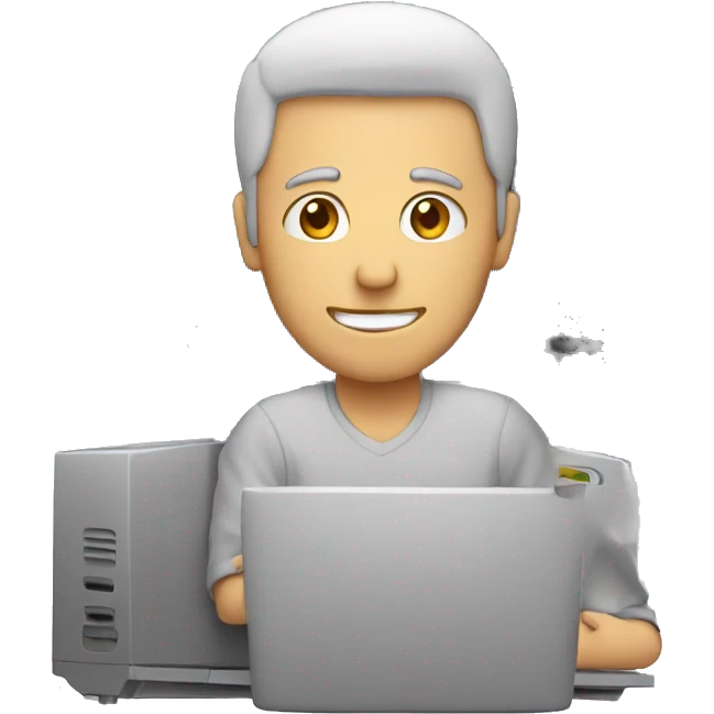 a guy behind a computer emoji
