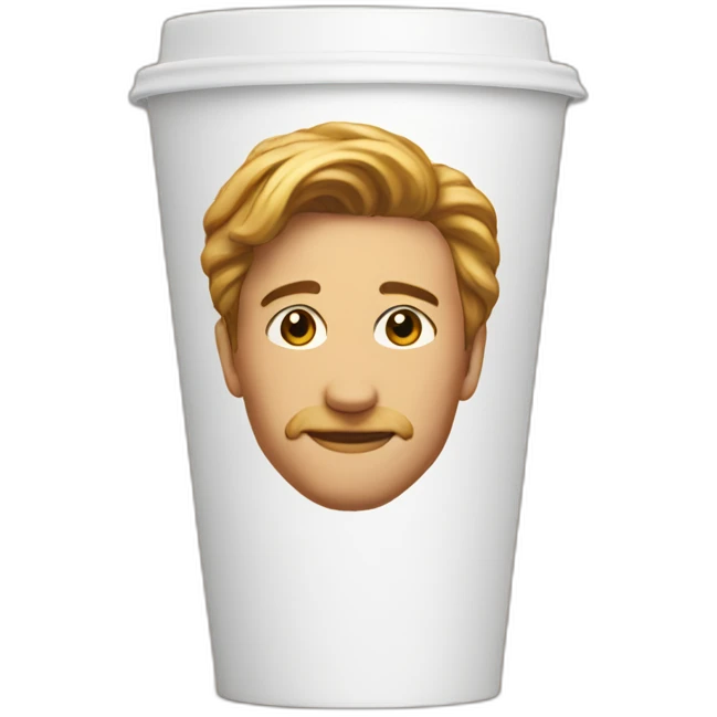 portrait on a coffee cup to go emoji