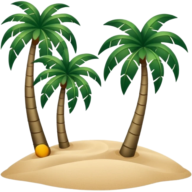 minimalist dark green palm trees on light beige sand, no text emoji