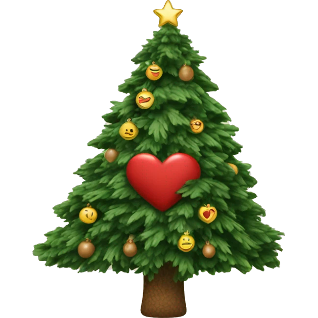 Tannenbaum mit Herz im Arm ￼ emoji