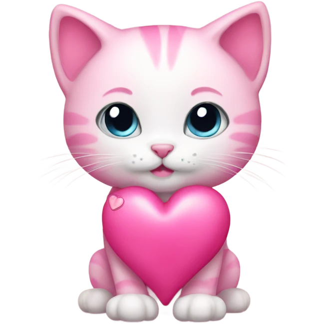 pink kitty with heart emoji