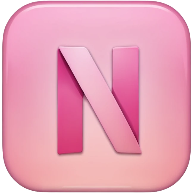 Netflix aesthetic "N" logo in pastel pink emoji