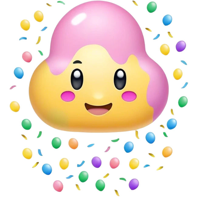 pastel floater with confetti emoji