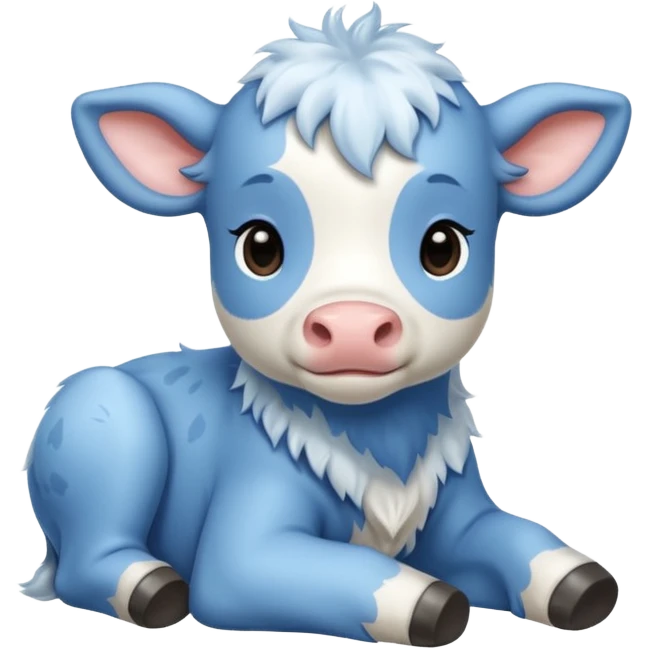 Vaca tierna azul emoji