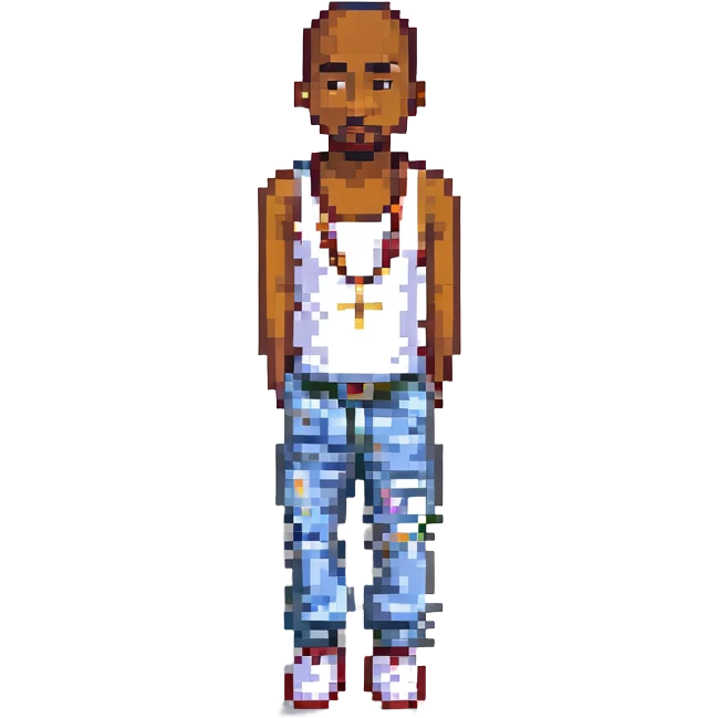 2Pac в полный рост, no background emoji