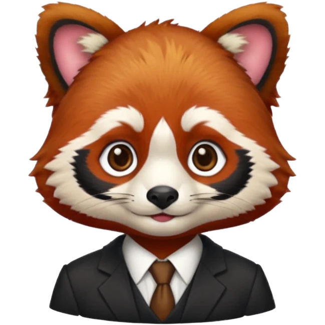 red panda with lawyer hair emoji