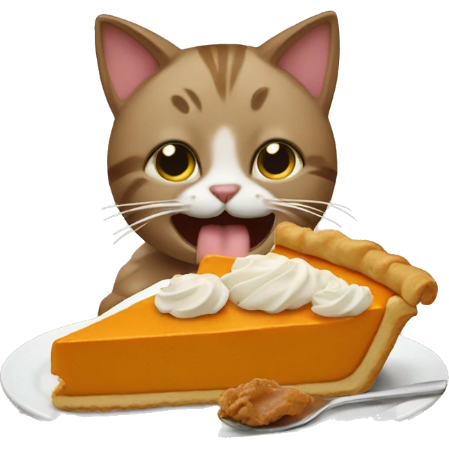 cat eating pumpkin pie emoji