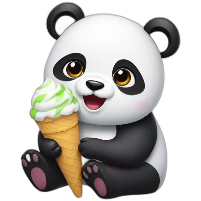 Panda eating ice cream emoji