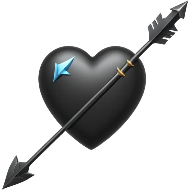 Corazón negro con una flecha emoji