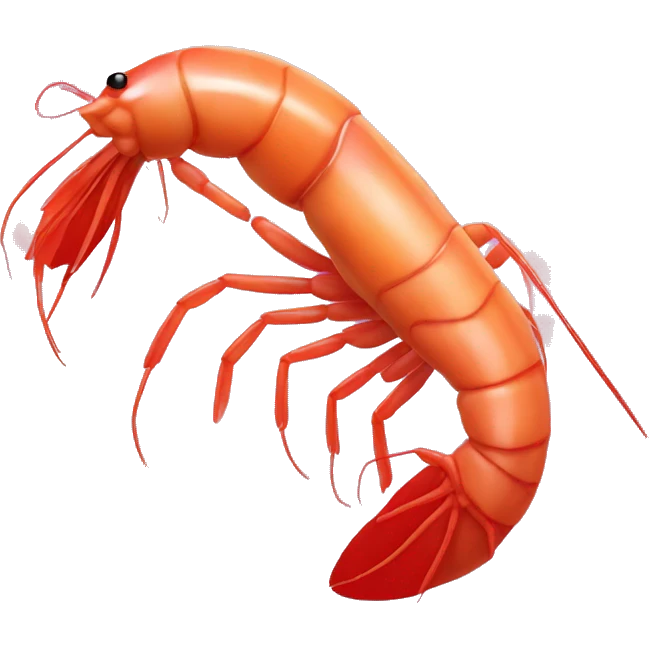 Shrimp in heart Shape emoji
