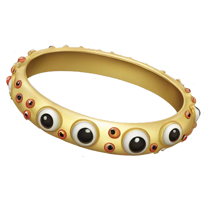 very thin gold bangle ring studded with eyeballs emoji