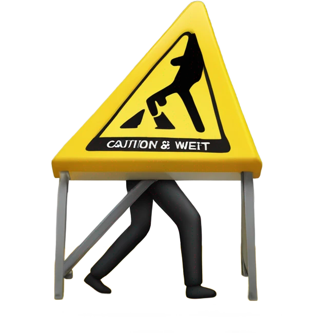Caution wet floor sign  emoji