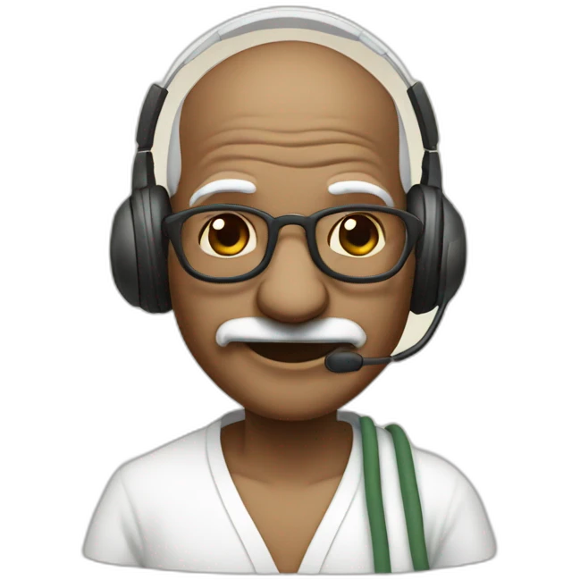 gandhiji with headphone emoji