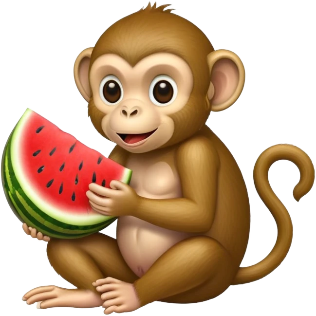 Monkey with watermelon emoji
