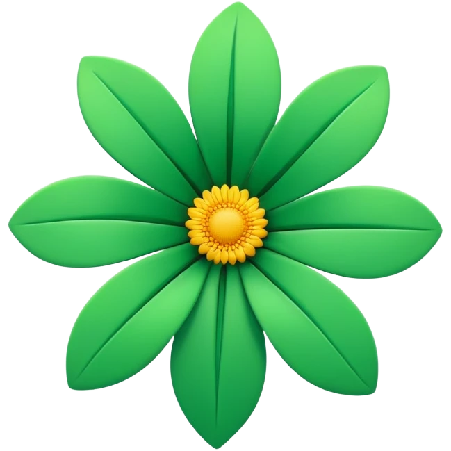 generate realistic detailed flower in 3d style green color emoji