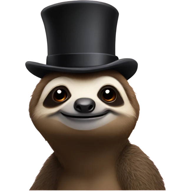 sid the sloth with a top hat  emoji