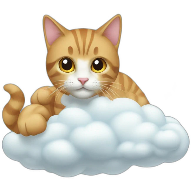a cat оп a cloud emoji