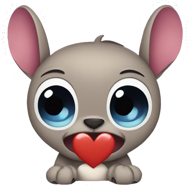 Stitch with heart emoji