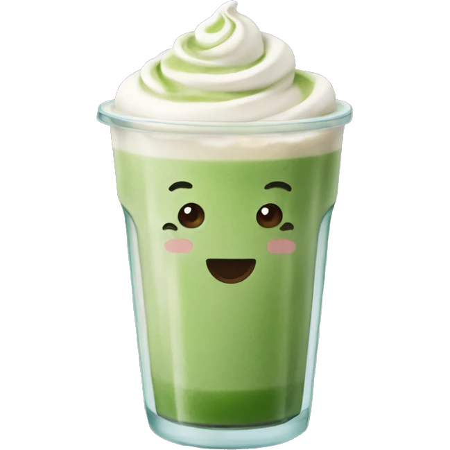 Ice matcha latte  emoji