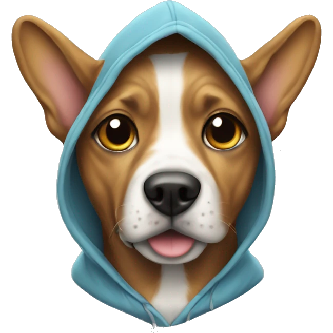 Dog wearing hoodie emoji