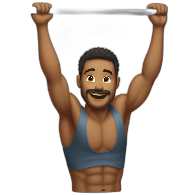man doing a pull up emoji