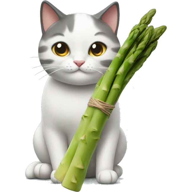 Cat with asparagus  emoji