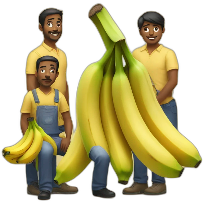 working bunch of banana emoji