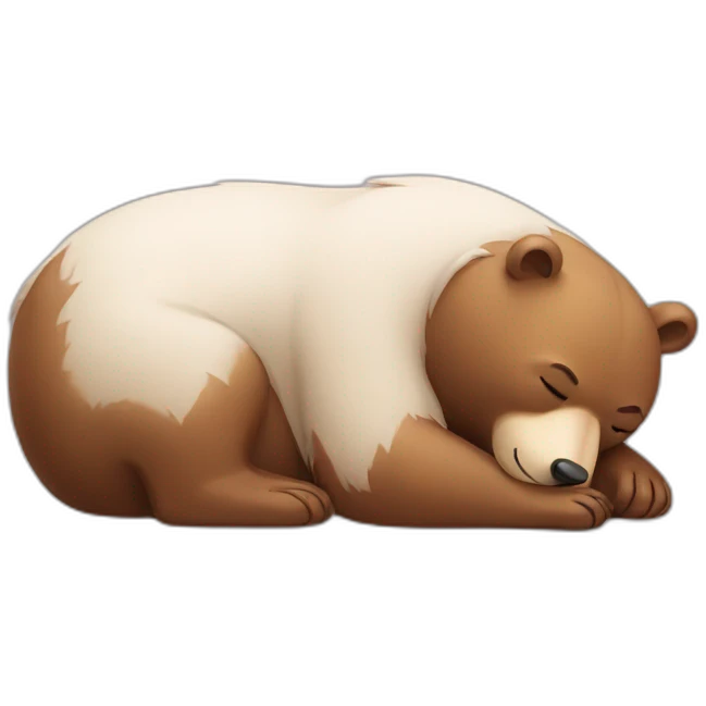 bear sleeping with a mouse emoji