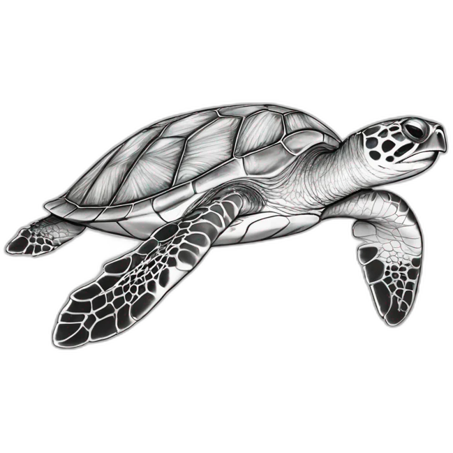 colouring page of a turtle in the sea emoji